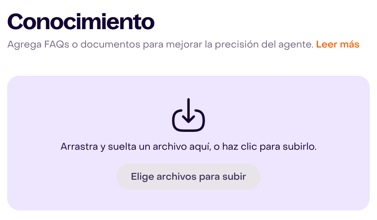 Área de conocimiento sin archivo elegido